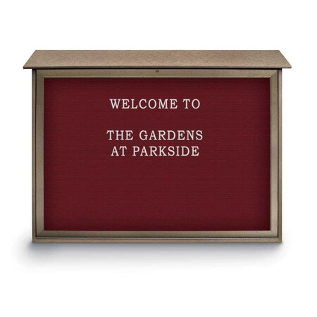 United Visual Products Indoor Enclosed Combo Board, 42"x32", Satin Frame/Black & Pumice UVCB4232-BLACK-PUMICE